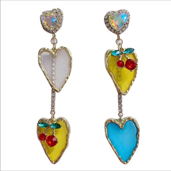 Betsey Johnsonยฎ Whimsical Dangle Hearts - Picture 2 of 5
